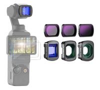 NEEWER 3 Pack ND Filter Set (ND8 ND32 ND256) with 0.75X Wide Angle Lens, 2X Macro Lens, 1.2X Blue Anamorphic Lens, Screen Protectors Compatible with DJI Osmo Pocket 3 Creator Combo Accessories, FL-B27