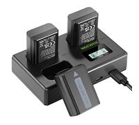 NEEWER 3-Pack NP-FW50 Replacement Battery and Triple Slot Charger compatible with Sony ZV-E10, A7RII, A7R, A7II, A7, A7SII, A7S, A6500, A6400, A6300, A6000, A5100, A5000, RX10 II III IV, 1100mAh