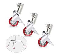 NEEWER 3-Pack Professional Swivel Caster Wheels Set with 75mm Diameter, Durable Metal Construction and Rubber Base, ONLY Compatible with NEEWER Photography C Stand for Studio Video Shooting (Silver)