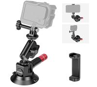 NEEWER 3" Suction Cup Camera Mount Bracket with Ball Head Magic Arm, 1/4" ARRI Holes, Quick Release Car Mount with Holder & Action Cam Adapter Compatible with DJI Insta360, CA104
