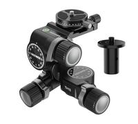 NEEWER 3 Way Geared Tripod Head with 360° Panoramic Arca QR Plate, TH15 | Millimeter Micro Adjustment, Aluminum Alloy, 3 Axis Pan Tilt Head, Quick Switch Large & Fine Dual Modes, Max Load 13.2lb/6kg