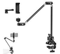 NEEWER 30" Articulating Magic Arm with Super Clamp/Action Cam Mount/Phone Holder, Overhead Camera Desk Mount Mic Boom Stand, Compatible with GoPro iPhone DSLR Webcam Microphone Video Recording, UA056