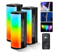 NEEWER 3PCS Pro Magnetic Handheld Light Wands, APP DMX Control/Custom Effects/Light Group, 360° Full RGB, 3200mAh 2500-10000K Dimmable CRI97 17 Scenes, Video Recording Photography LED Lighting, TL98C