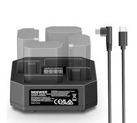 NEEWER 4 Channel NP-FZ100 Charger Compatible with Sony A7 IV A9iii A1 A7R V A7Cii A6700 ZV-E1 FX3 FX30, 45W PD Fast Charging NP-FZ100 Battery Charger with Battery Display, 45W USB C PD Cable, NW-Z4
