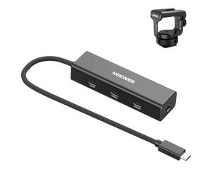 NEEWER 4 in 1 USB C Hub Dock Dongle Extender with Cold Shoe Mount, PS030E | USB 3.1 Gen2 Multiport Adapter 100W PD Charging 10Gbps 4K 60Hz Compatible with iPhone iPad Mac Android Laptop Field Monitor