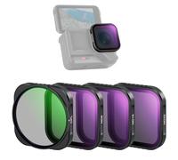 NEEWER 4 Pack ND Filter Set Compatible with Insta360 Ace Pro/Ace Pro 2, Snap On Multicoated HD Optical Glass Adjustable CPL + ND8 + ND16 + ND32 Lens Filter Action Camera Accessories, FL-C30