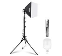 NEEWER 40x40cm Softbox Lighting Kit with 35W E27 LED Bulb (UK Plug) CE/UKCA Certified 5700K CRI93+, 180cm Light Stand for Photography Lighting TikTok Live Streaming Video Recording, SF40