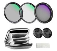 NEEWER 46mm Variable ND + CPL + UV Filter Kit (3 Pack), Multicoated Neutral Density (ND2-400) Circular Polarizer Camera Lens Polarizing Filter Photography Accessories Set with Carry Case & Lens Caps
