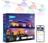 NEEWER 48ft Permanent Outdoor Lights for House Decor, Smart AI RGBCW Outside Eaves String Christmas Lighting with 30 LED Lights App Control 50+ Scenes IP65 Waterproof, Compatible with Alexa, NR02