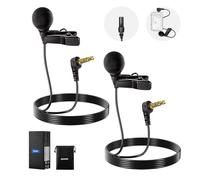 NEEWER ø4mm Mini Lavalier Microphone (2 Pack), Clip On Wired Condenser Lapel Lav Mic Set with 5ft/1.5m 3.5mm TRS Connector Compatible with DJI Mic 2 Rode Wireless Go II NEEWER CM28 CM31 Camera, LM8