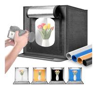 NEEWER 50W Upgraded Photo Studio Light Box, 24"x24" Portable Folding Photography Lightbox, 4 Backdrops, 5600K 160 LEDs 5200lx/0.5m Dimmable Picture Booth Shooting Tent for Jewelry Electronics, LP60