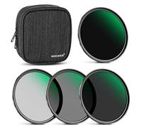NEEWER 55mm Fixed ND Filter Kit ND1000 ND64 ND8 ND4 Neutral Density Filter Set Double Sided 30 Layer Nano Coated/HD Optical Glass/Ultra Slim/Water Repellent/Scratch Resistant/Waterproof Filter Pouch