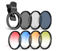 NEEWER 58mm Lens Filter Kit with Phone Lens Clip, CPL, ND32, 6 Point Star Filter, Graduated Filters (4 Colors), Compatible with 15 14 Pro Max 13 12 11 & Canon Nikon Sony Cameras