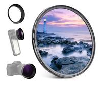 NEEWER 58mm Variable ND Filter with 62mm Lens Hood Shade, ND2-32 1-5 Stops Adjustable Neutral Density Filter for NEEWER 65mm Telephoto Phone Lens & 58mm Camera Lens, FL-105