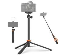 NEEWER 59" Selfie Stick Tripod Compatible with iPhone DLSR Canon Sony Camera, Small Metal Portable Travel Desk Stand with 360° Ball Head Cell Phone Holder Mount for Video Recording Filming, TS04