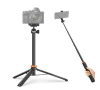 NEEWER 59" Selfie Stick Tripod Compatible with iPhone DLSR Canon Sony Camera, Small Metal Portable Travel Desk Stand with 360° Ball Head Cell Phone Holder Mount for Video Recording Filming, TS04