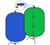 NEEWER 5x7ft/1.5x2m Chromakey Green Screen Blue Green 2 in 1 Double Sided Pop Up Collapsible Backdrop with Support Stand, Foldable Panel for Photo and Video Shooting, Live Streaming, Gaming