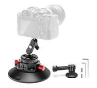NEEWER 6" Camera Suction Mount with Ball Head Magic Arm, Metal Car Mount for Camera/Action Camera/Phone, Air Pump Vacuum Suction Cup on Car or Window Glass with 1/4" 3/8" ARRI Mounting Holes, CA013