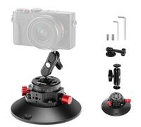 NEEWER 6" Camera Suction Mount with Ball Head Magic Arm, Metal Car Mount for Camera/Action Camera/Phone, Air Pump Vacuum Suction Cup on Car or Window Glass with 1/4" 3/8" ARRI Mounting Holes, CA013