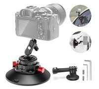 NEEWER 6" Camera Suction Mount with Ball Head Magic Arm, Metal Car Mount for Camera/Action Camera/Phone, Air Pump Vacuum Suction Cup on Car or Window Glass with 1/4" 3/8" ARRI Mounting Holes, CA013