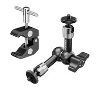 NEEWER 6"/15cm Adjustable Magic Arm with Super Clamp, 1/4" & 3/8" Threads, 1/4" Screws for Flash/LED Light/Microphone/Monitor, Compatible with SmallRig Camera Cage, Max Load: 4.4lb/2kg, ST15C