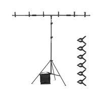Neewer 6.8x8.8ft T Shape Backdrop Stand, No Assembly Integrated T Background Holder Stand with 6 Spring Clamps, Sandbag, Carry Bag, Adjustable Tripod Stand for Studio Photo Video Photography, NK005