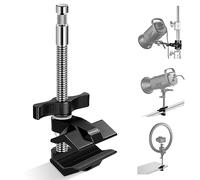 NEEWER 6" End Jaw Grip with 5/8" Stud, Steel Shaft End Grip with Adjustable Jaws, Rubber Pads for C Stand, Anti-Twist, Easy Lock Swivel Handle for Light Video LED Softbox, UA040