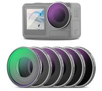 NEEWER 6 Pack ND Filter Set Compatible with DJI Osmo Action 5 Pro/Action 4, Multicoated HD Optical Glass CPL + ND8 + ND16 + ND32 + ND64 + ND256 Action Camera Lens Neutral Density Accessories, FL-N70
