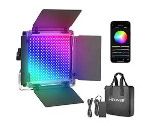 NEEWER 660 PRO 50W RGB LED Video Light Panel with App Control, 360° Full Colour Video Light CRI 97 with Barndoor/U Bracket for Studio Continuous Light Photography