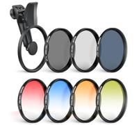 NEEWER 67mm 7 Pack ND Filter Set Compatible with Android Samsung Google Huawei Xiaomi Phone, Clip On CPL+ ND32 + Starlight + GND (Red/Orange/Yellow/Blue) Photography Accessories Kit with Case, FL-P14