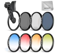 NEEWER 67mm 7 Pack ND Filter Set Compatible with Android Samsung Google Pixel Huawei Xiaomi Clip On CPL+ ND32 + Starlight + GND (Red/Orange/Yellow/Blue) Camera Lens Photography Accessories Kit, FL-P11
