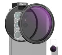 NEEWER 67mm Clip On Variable ND2-32 Phone Lens Filter Kit, Phone Clip w/ Threaded Adapter Ring/Cold Shoe/Locking Knob, Variable ND Filter for iPhone 16 15 Pro Max Plus 14 13 Galaxy S22 S23 S24 Ultra
