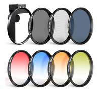 NEEWER 67mm ND Filter Kit with Cold Shoe Phone Filter Clip, FL-P15 | 7 Pack 4X Graduated Color + Star + ND 32 + CPL Filters, Compatible with iPhone 17 16 Android Samsung Galaxy S26 Ultra