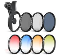 NEEWER 67mm ND Filter Set, 7 Pack Clip On CPL Circular Polarizing + ND32 + Starlight + GND (Red/Orange/Yellow/Blue) Camera Lens Photography Accessories Set, FL-P12
