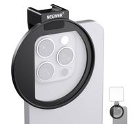 NEEWER Upgraded 67mm Phone Filter Mount Threaded Lens Filter Clip w/ Cold Shoe Mount, Locking Knob, 13mm Opening Compatible with iPhone 16 15 Pro Max Plus 14 13 Samsung Galaxy S22 S23 S24 Ultra, LA006