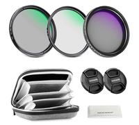 NEEWER 67mm Variable ND + CPL + UV Filter Kit (3 Pack), Multicoated Neutral Density (ND2-400) Circular Polarizer Camera Lens Polarizing Filter Photography Accessories Set with Carry Case & Lens Caps