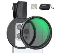 NEEWER 67mm Variable ND Filter, Clip On ND2-32 (1-5 Stops) Neutral Density Phone Camera Lens Photography Accessories Kit Compatible with iPhone 16 Pro Max 16e 15 Plus 14 13 mini 12, FL-B25