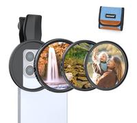 NEEWER 67mm Variable ND Filter Set Compatible with iPhone, 3 Pack Clip On CPL + ND2-32 + Black Diffusion 1/4 Filter for Mist Cinematic Effect Photography Accessories Kit, FL-B37
