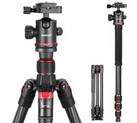 NEEWER 68"/172cm Carbon Fiber Camera Tripod Monopod with Center Column, 360° Panorama Ball Head, Arca Type QR Plate, Bag, Compact Lightweight Travel Tripod Max Load 26.5lb/12kg, N55C