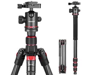 NEEWER 68"/172cm Carbon Fiber Camera Tripod Monopod with Center Column, 360° Panorama Ball Head, Arca Type QR Plate, Bag, Compact Lightweight Travel Tripod Max Load 26.5lb/12kg, N55C
