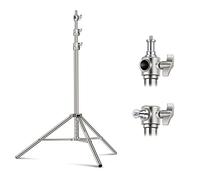 NEEWER 7.2ft/2.2m Stainless Steel Light Stand, Spring Cushioned Heavy Duty Photography Tripod Stand with 1/4” to 3/8” Screw Adapter for Strobe,LED Video Light,Ring Light, Monolight, Softbox