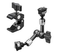 NEEWER 7" Articulating Magic Arm Clamp Mount with Super Clamp, Camera Monitor Mount with 1/4" 3/8" ARRI Locating Pins & Holes for DSLR Action Camera Video Light Compatible with SmallRig Cage, ST07C
