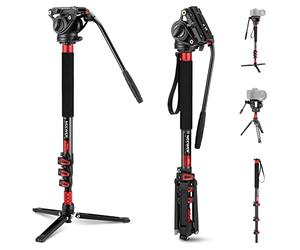 NEEWER 71.6 Inch Pro Camera Monopod Telescopic Carbon Fiber Monopod with Quick Release Plate Compatible with DJI RS Gimbals, Removable Base for Camera Camcorder, Maximum Load 6kg, TP71