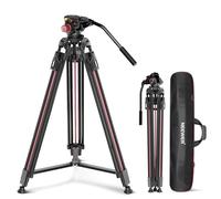 Neewer 79"/2m Video Camera Tripod with Fluid Head, One Step Quick Release Aluminum Heavy Duty Tripod Stand with QR Plate Compatible with Canon Nikon Sony DSLR Camera Camcorder, Max Load 17.6lb, LL38