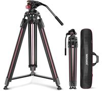 NEEWER 79"/2m Video Camera Tripod with Fluid Head, One Step Quick Release, QR Pl