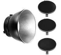 Neewer 7inch/ 18cm Standard Reflector Diffuser with 10/30/50 Degree Honeycomb Grid for Bowens Mount Studio Light Strobe Flash
