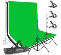 Neewer® 8.5ft*10ft/2.6M*3M Background Stand Support System with 6ft*9ft/1.8M*2.8M Backdrop (White,Black,Green) for Portrait, Product Photography and Video Shooting