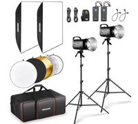 Neewer 800Ws Studio Monolight Flash Light Kit (2 Pack), S101-400W 5600K Strobe Light with 150W Modeling Lamp/Bowens Mount/Softbox/Stand/Reflector/RT-16 Trigger/Bag for Portrait Product Photography