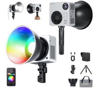 NEEWER 80W RGBWW LED Video Light with 72Wh Battery, 100W PD Fast Charger, APP/2.4G Control, 10400lux/m 2500K-7500K, Mini RGB Bowens Mount Studio Photography Recording Continuous Output Lighting, HB80C
