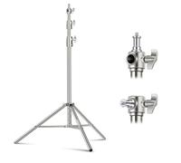 NEEWER 9.2ft/2.8m Stainless Steel Light Stand, Spring Cushioned Heavy Duty Photography Tripod Stand with 1/4” to 3/8” Universal Screw Adapter for Strobe, LED Video Light, Ring Light, Monolight，Softbox